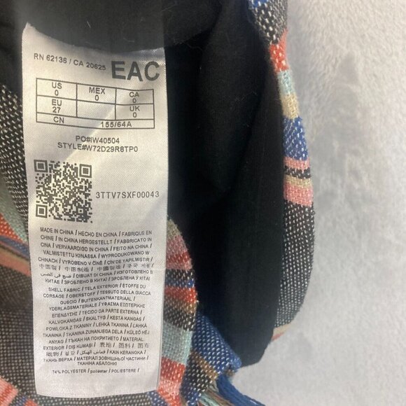 Guess Silas Woven Mini Skirt Womens Size 0 Striped Boho Multicolor Belted Fringe - Picture 9 of 9